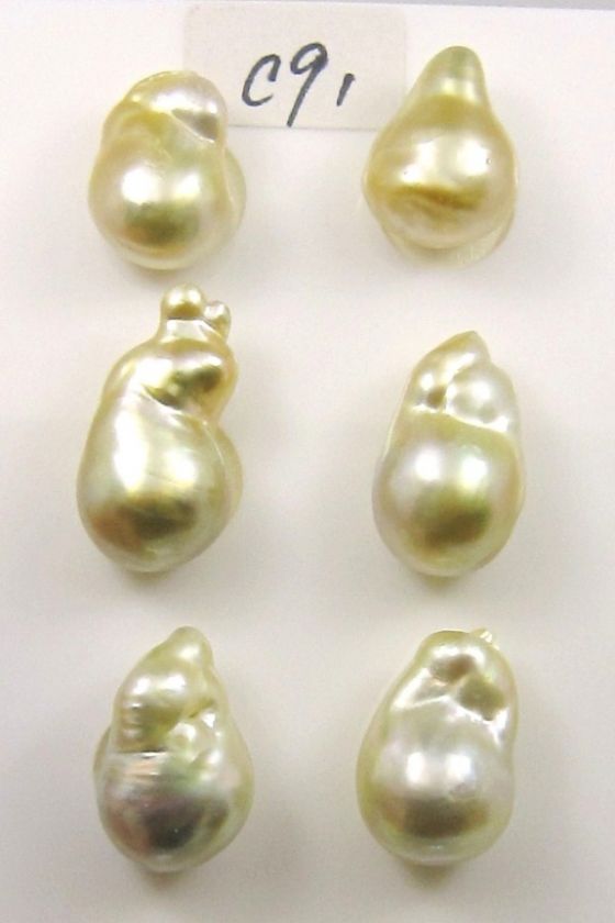 12 UNIQUE BAROQUE AUSTRALIAN SOUTH SEA PEARLS #C91  