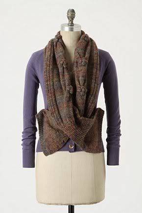 ANTHROPOLOGIE CHARLIE & ROBIN SCARF CARDIGAN SWEATER M  