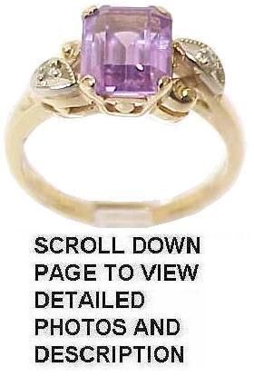 Stunning Solid Gold, Alexandrite & Diamond Estate Ring  