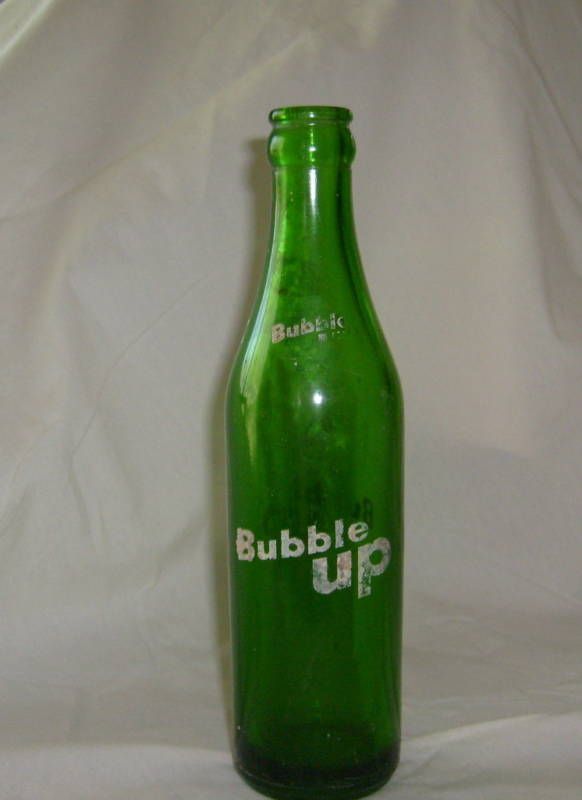 BUBBLE UP BOTTLE (SAYS 1943 ON BOTTOM) GREEN GLASS  