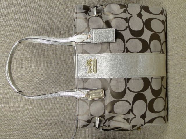 Coach Chelsea Signature Stripe Charlie Shopper Tote Bag 18967 NWT 