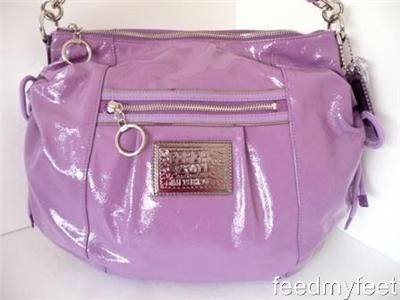 Coach 15790 Poppy Grape Purple Lavender Patent Handbag Hobo Crossbody 