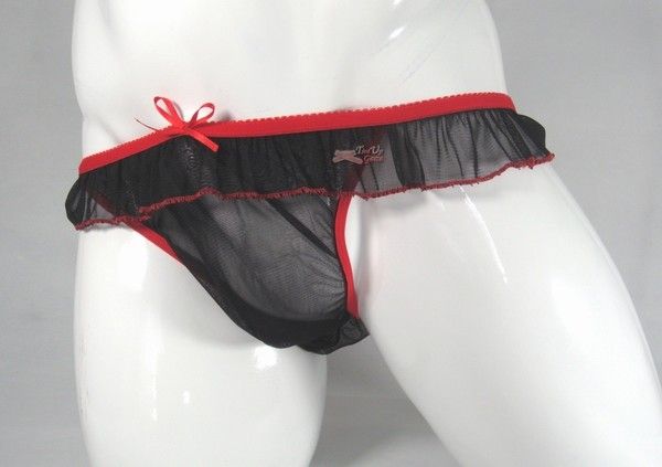 Sissy/CD/G string   Black Mesh Lacy Man Pantie (G6221A)  