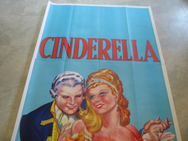 HUGE Old 1930s   CINDERELLA   Theatre POSTER 40x88  