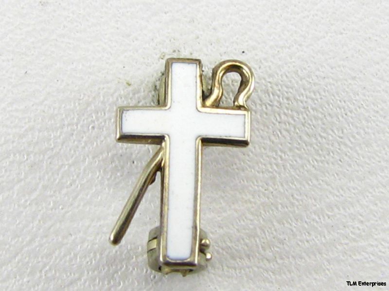 WHITE SHRINE JERUSALEM   14k Gold Masonic Cross PIN  