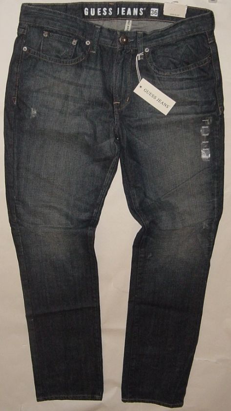 GUESS SLIM STRAIGHT BRIT ROCKER WEST DENIM JEAN 36 x 32  