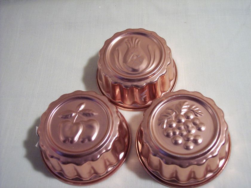 Vintage COPPER Jello Molds ~ Small Set/3  