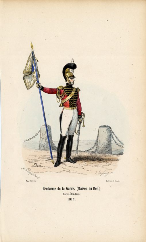 Antique History Print ARMY FRANCE ROYAL GENDARME 1852  