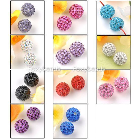   Crystal Ball Bead Loose Disco Ball Craft Spacer Findings Bead  