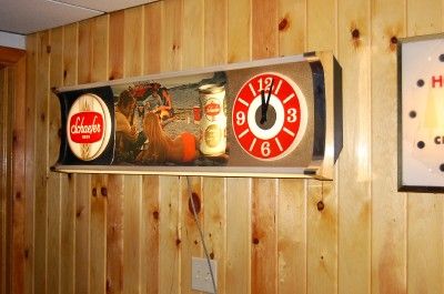 RARE VINTAGE 70s SCHAEFER BEER CLOCK ,LIGHT,SIGN LARGE NICE WORKING 