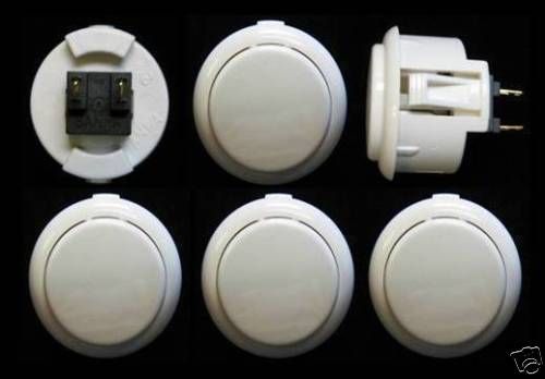 Sanwa Japan Arcade Push Button OBSF 30 White 6 pcs  