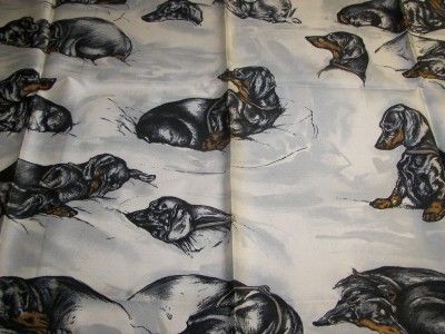 VINTAGE DACHSHUND SILK SCARF ITALY SAKS FIFTH AVE XAVIER DE PORET 