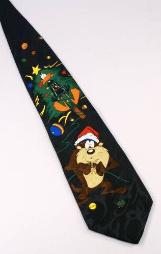 Looney Tunes Xmas Novelty Neck Tie Daffy Duck Taz  