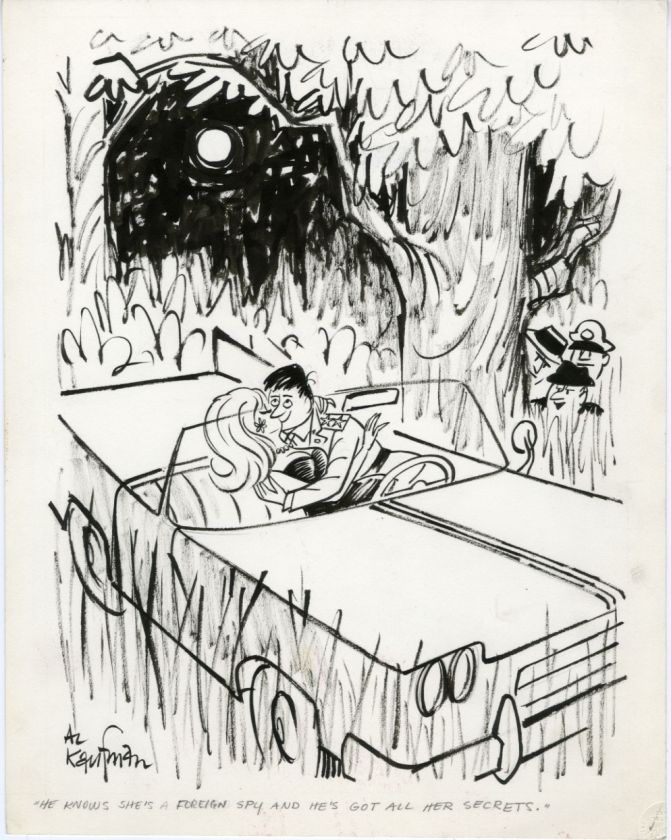 AL KAUFMAN   ROMP MAGAZINE (1964) GAG CARTOON ORIG ART  