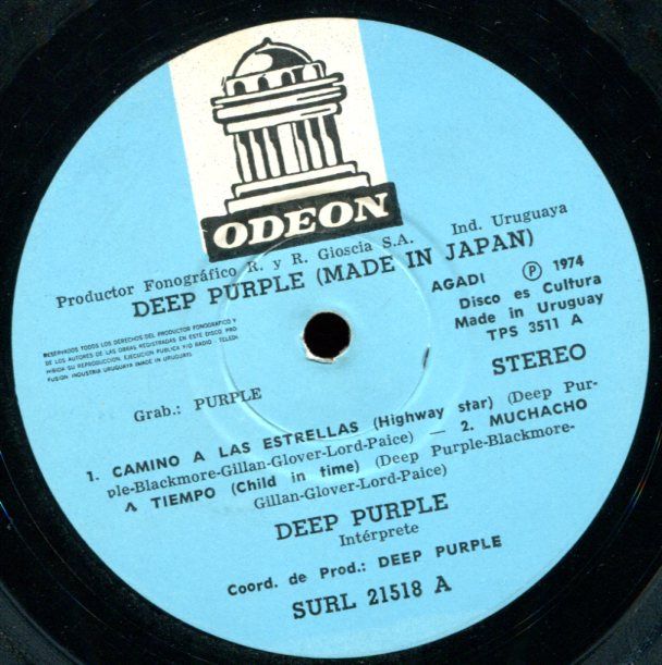 DEEP PURPLE MADE IN JAPAN 1974 LP Uruguay WRONG PICTURE  