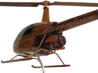 22 R22 ROBINSON 22 HELICOPTER HELI WOODEN WOOD MAHOGANY DISPLAY 