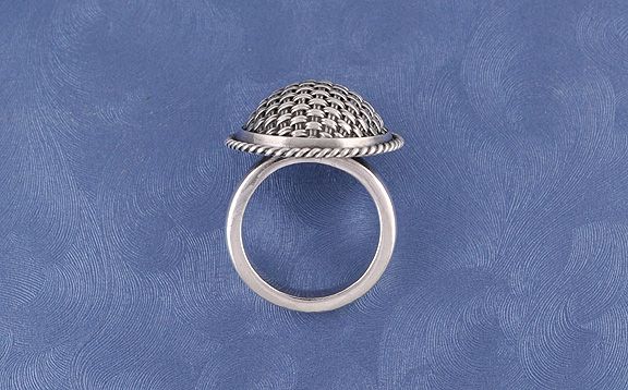 Sterling Suarti Basket Weave Design Ring Sz. 7.75  