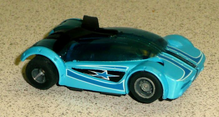 Tyco/Mattel Hot Wheels Blue HO Slot Car With Wing Runs Great  