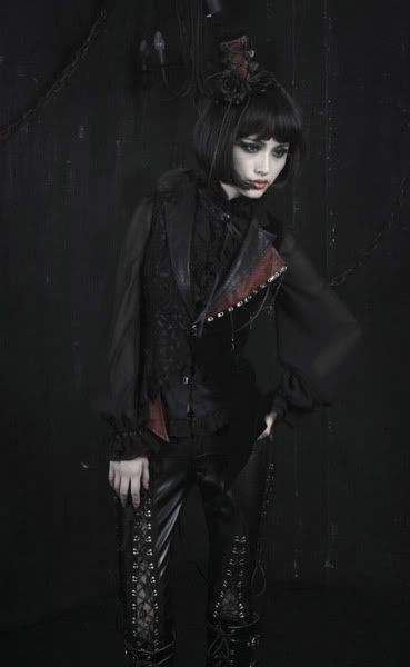 UNISEX Gothic punk rave visual kei rock cross lace coat jacket blazer 