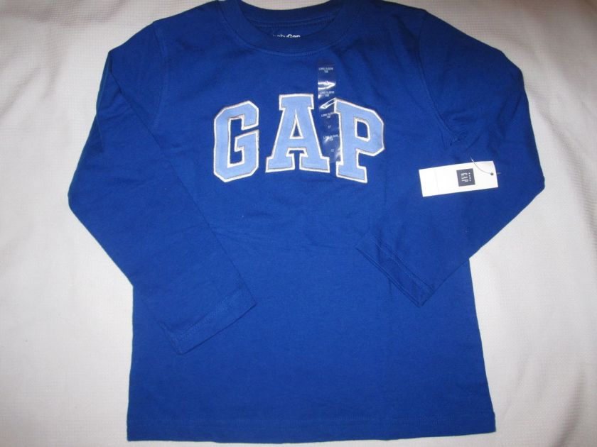 NWT Boys Baby Gap Logo Royal Blue L/S T shirt Sz 5T  