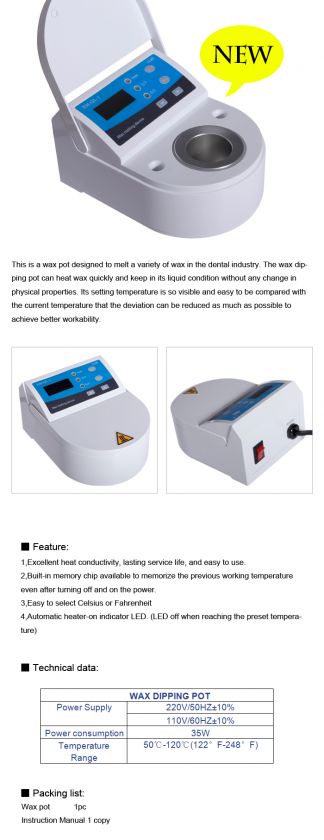 New Dental Lab Digital Melting Wax Pot Heater Dipping  