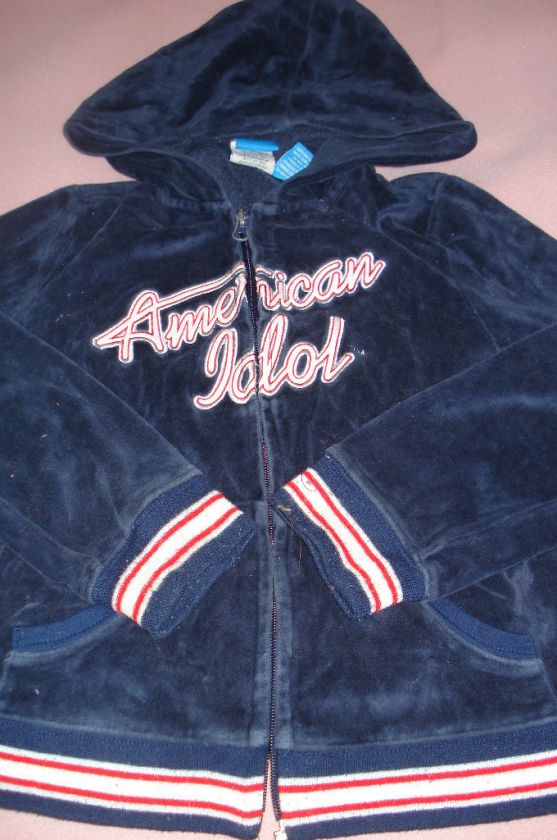 Girls 10 to 12 American Idol Velour Zippered Hoodie  