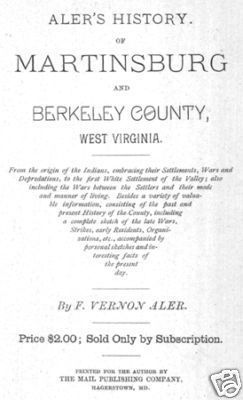 1888 History Martinsburg & Berkeley Co West Virginia WV  