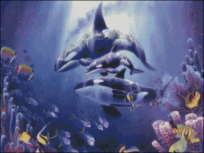 Orca Killer Whale Fantasy Cross Stitch Pattern  