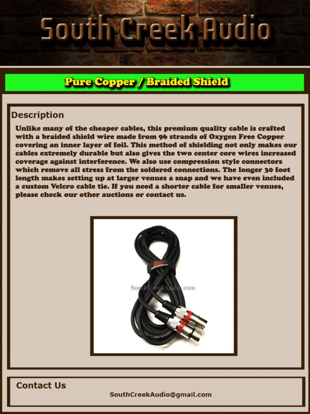 30 Foot XLR   Microphone Cable / Cord  