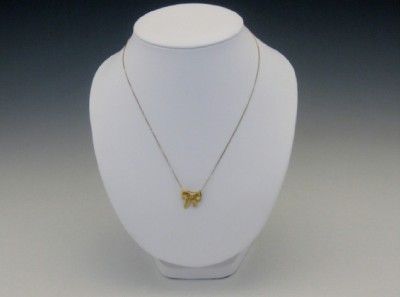 VINTAGE ITALIAN 14K GOLD NECKLACE & BOW PENDANT   