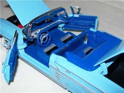 1958 Chevrolet Impala Convertible 124 Diecast Model   Blue   Motor 