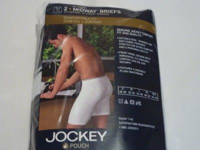 Jockey Fly Front Pouch Midway Briefs 2pk Black M L XL  