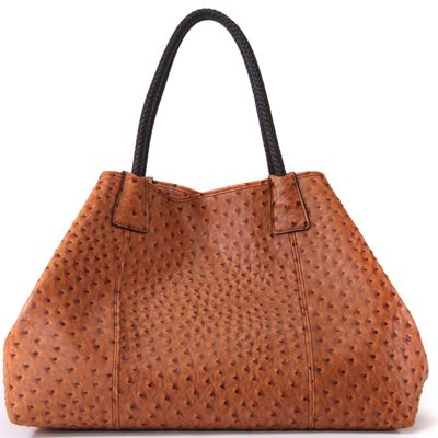 MADE IN KOREA]NWT Faux Ostrich leather CARRIE shoulder bag shopper 