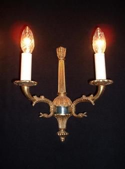 FRENCH BRONZE FIGURAL EMPIRE STYLE SCONCES  