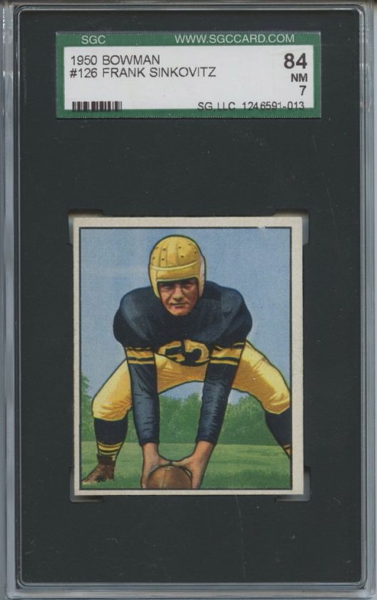 1950 Bowman #126 Frank Sinkovitz SGC 84  