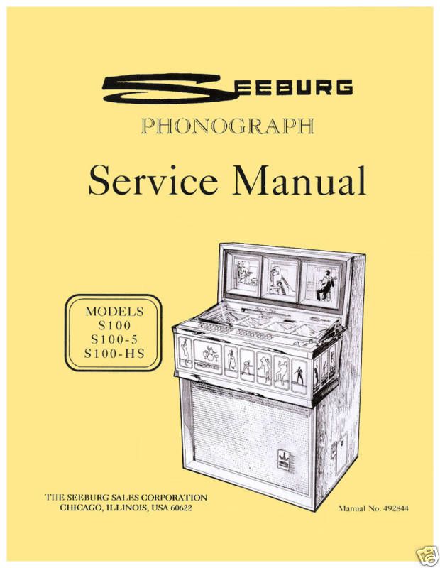 Seeburg S100 S 100 Phono Jet Service Repair Manual  