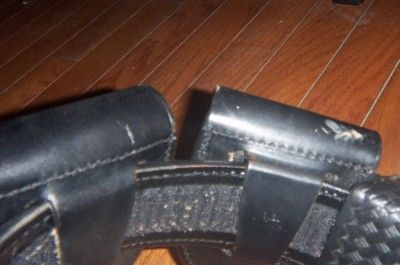 HUGE LOT POLICE GEAR BELT MAGAZINE HOLSTERS BASKETWEAVE LEATHER 15 PC 