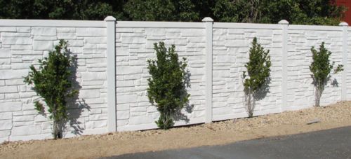 White Granite Rockwall Fence Simulated Stone Fencing US  