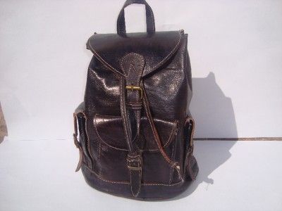   Leather Backpack Rucksack back bag soulder vintage purse travel bag