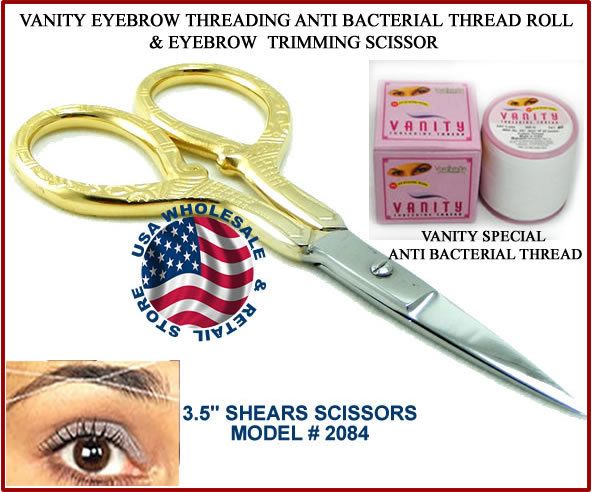 VANITY EYEBROW UPPERLIP HAIR THREADING THREAD + SHEARS  