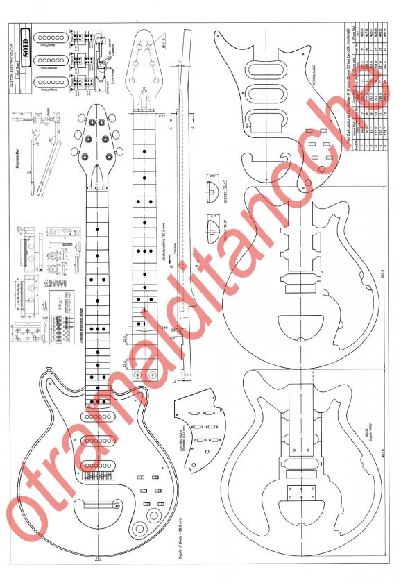   RED SPECIAL GUITAR PLANS FOR MAKE RARE YOUR OWN REPLIC REAL FULL SIZE