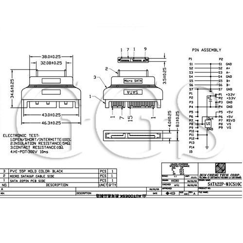 Micro SATA HDD SSD 16 to 22 Pin 2.5 SATA adapter Converter New 