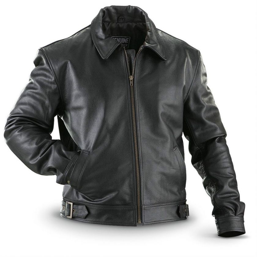 MOSSI MENS B 3 BOMBER BLACK LEATHER JACKET SIZES 38 40 42 44 46 48 