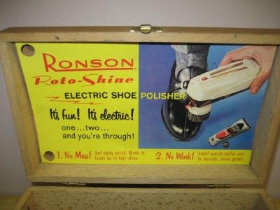 VINTAGE RONSON ROTO SHINE ELECTRIC SHOE POLISHER IN BOX  