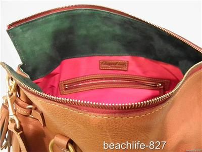   Florentine Vachetta Leather Double Strap Tassel Satchel   NEW  