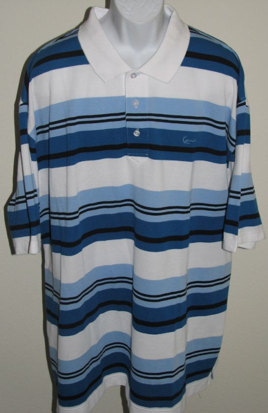 KARL KANI New Mens White & Blue Polo Shirt Size 3XL Big & Tall  