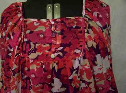 ANA Womens Sheer Floral Muu Muu Top w Tank SZ M  