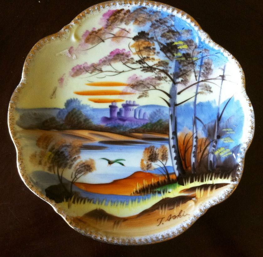 Vintage Ucagco Japan Ceramic Hand Painted Signed Plate  