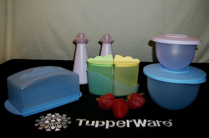 Tupperware PASTEL Impressions Bowls Butter Condiments +  