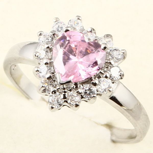 8mm HEART CUT PINK SAPPHIRE *98* RING  